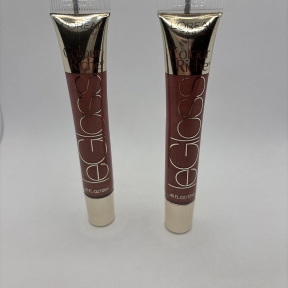Lot of 2 - L'oreal Colour Riche LeGloss 155 Saucy Mauve Lip Gloss Tubes NEW - Picture 1 of 3
